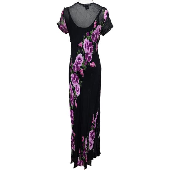 American Angel Y2K Fairy Grunge Boho Whimsigoth Sheer Sequin Floral Maxi Dress M - Picture 6 of 12